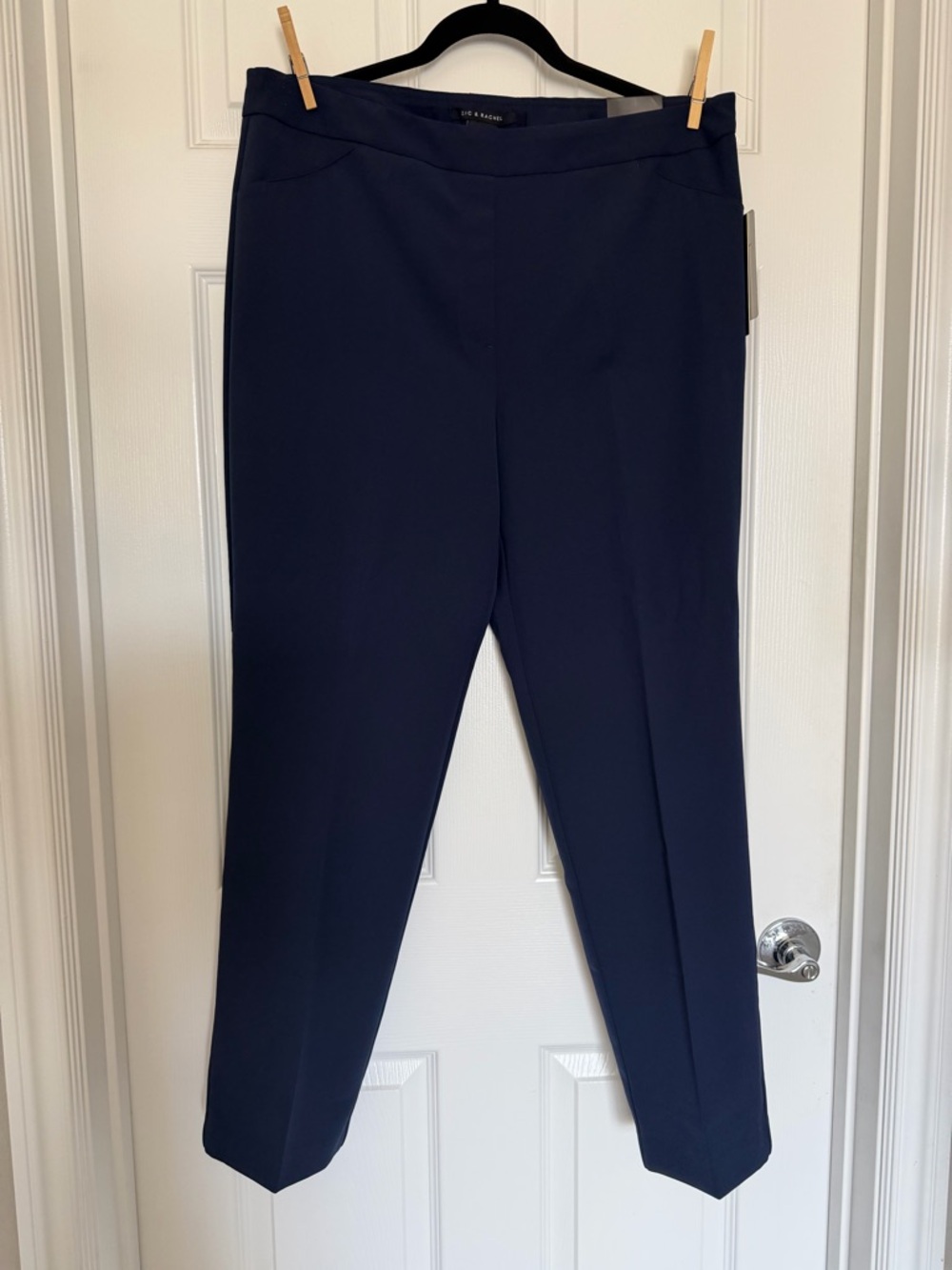 Zac & Rachel Navy Straight-Leg Trousers